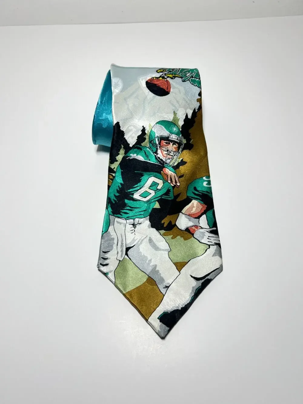 VTG Philadelphia Eagles LN 100% Silk 1981 NFC Championship Tie Necktie 57